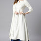 Janasya Women's Off- White Poly Silk Ethnic Motifs Kurta With Palazzo And Dupatta | Swadesiicart