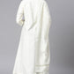 Janasya Women's Off- White Poly Silk Ethnic Motifs Kurta With Palazzo And Dupatta | Swadesiicart