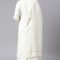 Janasya Women's Off- White Poly Silk Ethnic Motifs Kurta With Palazzo And Dupatta | Swadesiicart