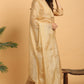 Janasya Women's Gold Poly Chanderi Embellished Kurta With Pant And Dupatta | Swadesiicart