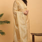 Janasya Women's Gold Poly Chanderi Embellished Kurta With Pant And Dupatta | Swadesiicart