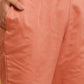 Janasya Women's Rose Gold Poly Muslin Embroidered Kurta With Pant And Dupatta | Swadesiicart