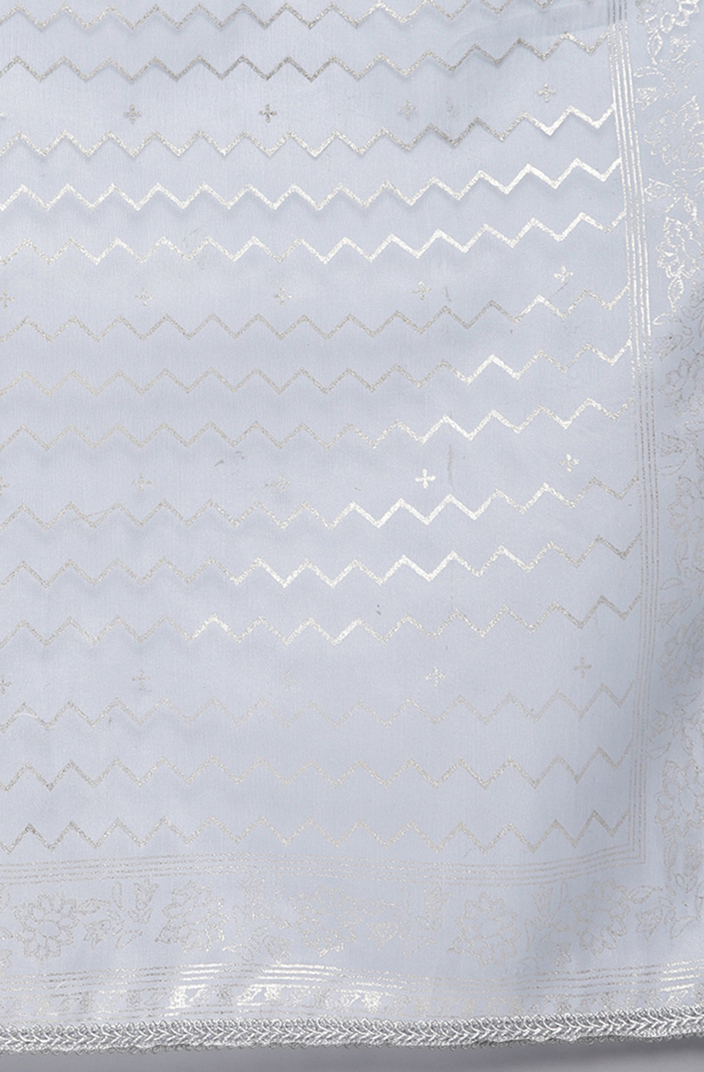 Janasya Women's Grey Poly Chanderi Ethnic Motifs Kurta With Pant And Dupatta | Swadesiicart