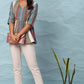 Janasya Women's Multicolor Cotton Striped Gathered Top | Swadesiicart