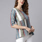Janasya Women's Multicolor Cotton Striped Gathered Top | Swadesiicart