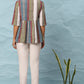 Janasya Women's Multicolor Cotton Striped Gathered Top | Swadesiicart