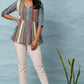 Janasya Women's Multicolor Cotton Striped Gathered Top | Swadesiicart