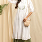 Janasya Women's White Cotton Embroidered Flared Kurta | Swadesiicart