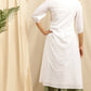 Janasya Women's White Cotton Embroidered Flared Kurta | Swadesiicart