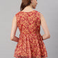 Janasya Women's Orange Poly Georgette Floral Print Regular Top | Swadesiicart