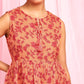 Janasya Women's Orange Poly Georgette Floral Print Regular Top | Swadesiicart