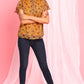 Janasya Women's Mustard Poly Georgette Floral Print Regular Top | Swadesiicart