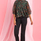 Janasya Women's Green Poly Georgette Floral Print Regular Top | Swadesiicart