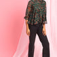 Janasya Women's Green Poly Georgette Floral Print Regular Top | Swadesiicart