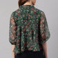 Janasya Women's Green Poly Georgette Floral Print Regular Top | Swadesiicart