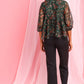 Janasya Women's Green Poly Georgette Floral Print Regular Top | Swadesiicart