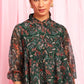 Janasya Women's Green Poly Georgette Floral Print Regular Top | Swadesiicart