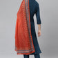 Janasya Women's Teal Rayon Solid Kurta With Pant And Dupatta | Swadesiicart