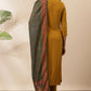 Janasya Women's Mustard Rayon Solid Kurta With Pant And Dupatta | Swadesiicart