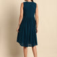 Janasya Women's Teal Cotton Solid A-line Western Dress | Swadesiicart