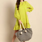 Janasya Women's Mustard Cotton Solid Drop-Waist Western Dress | Swadesiicart