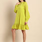 Janasya Women's Mustard Cotton Solid Drop-Waist Western Dress | Swadesiicart