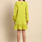 Janasya Women's Mustard Cotton Solid Drop-Waist Western Dress | Swadesiicart