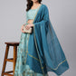Janasya Women's Sea Green Poly Silk Gold Print Lehenga Choli With Dupatta | Swadesiicart