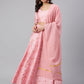 Janasya Women's Pink Poly Silk Gold Print Lehenga Choli With Dupatta | Swadesiicart