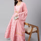 Janasya Women's Pink Poly Silk Gold Print Lehenga Choli With Dupatta | Swadesiicart
