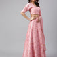 Janasya Women's Pink Poly Silk Gold Print Lehenga Choli With Dupatta | Swadesiicart