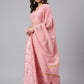Janasya Women's Pink Poly Silk Gold Print Lehenga Choli With Dupatta | Swadesiicart