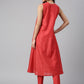Janasya Women's Red Art Silk Solid Kurta With Pant | Swadesiicart