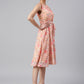 Janasya Women's Peach Georgette Floral Printed A-line Western Dress | Swadesiicart