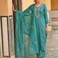Janasya Women's Green Poly Silk Floral Embroidered Kurta With Pant And Dupatta | Swadesiicart