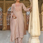 Janasya Women's Rose Gold Poly Silk Floral Embroidery Kurta With Pant And Dupatta | Swadesiicart