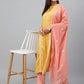 Janasya Women's Mustard Poly Silk Floral Embroidery Kurta With Pant And Dupatta | Swadesiicart