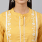 Janasya Women's Mustard Poly Silk Floral Embroidery Kurta With Pant And Dupatta | Swadesiicart