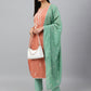 Janasya Women's Coral Poly Silk Floral Embroidery Kurta With Pant And Dupatta | Swadesiicart