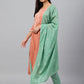 Janasya Women's Coral Poly Silk Floral Embroidery Kurta With Pant And Dupatta | Swadesiicart
