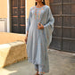 Janasya Women's Mint Blue Poly Silk Floral Embroidery Kurta With Pant And Dupatta | Swadesiicart