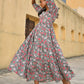 Janasya Women's Pastel Green Cotton Floral Print Tiered Western Dress | Swadesiicart