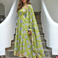 Janasya Women's Mustard Cotton Printed Kurta With Pant And Dupatta | Swadesiicart