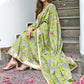 Janasya Women's Mustard Cotton Printed Kurta With Pant And Dupatta | Swadesiicart