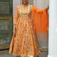 Janasya Women's Mustard Cotton Embroidered Kurta With Palazzo And Dupatta | Swadesiicart
