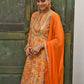 Janasya Women's Mustard Cotton Embroidered Kurta With Palazzo And Dupatta | Swadesiicart