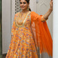 Janasya Women's Mustard Cotton Embroidered Kurta With Palazzo And Dupatta | Swadesiicart