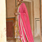 Janasya Women's Yellow Cotton Floral Print Kurta With Palazzo And Dupatta | Swadesiicart