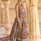 Janasya Women's Sea Green Cotton Floral Block Print Kurta With Pant And Dupatta | Swadesiicart
