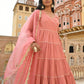 Janasya Women's Dusty Rose Cotton Embellished Kurta With Pant And Dupatta | Swadesiicart